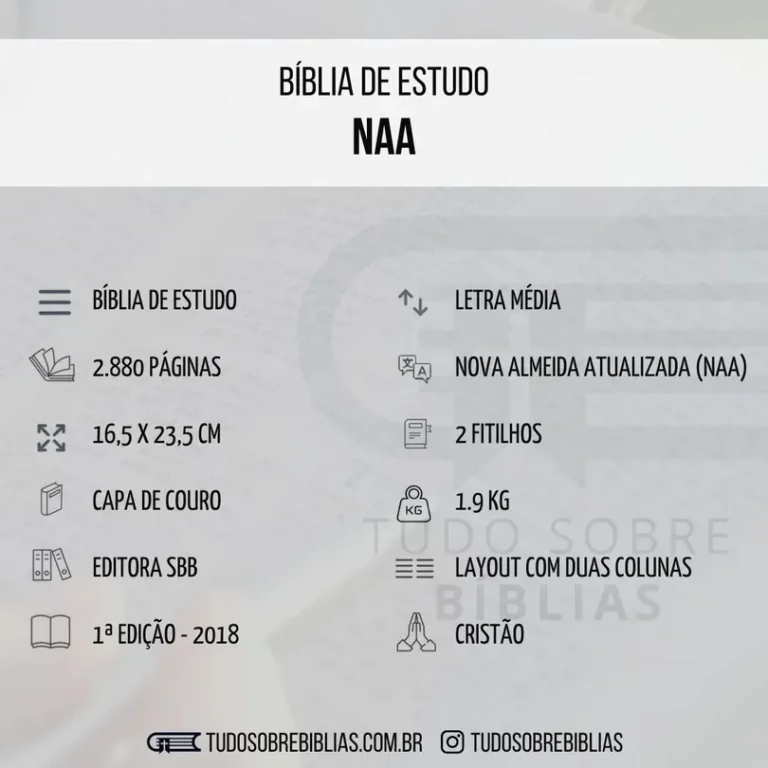 Ficha de Dados Bíblia de Estudo NAA